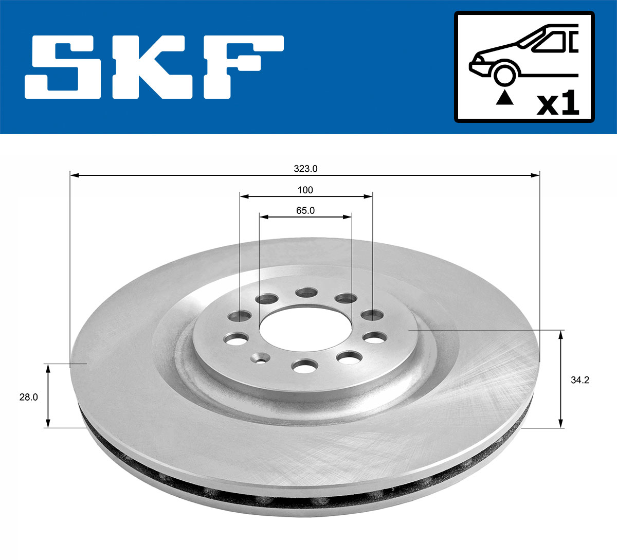Ilustracja VKBD 81122 V1 SKF tarcza hamulcowa