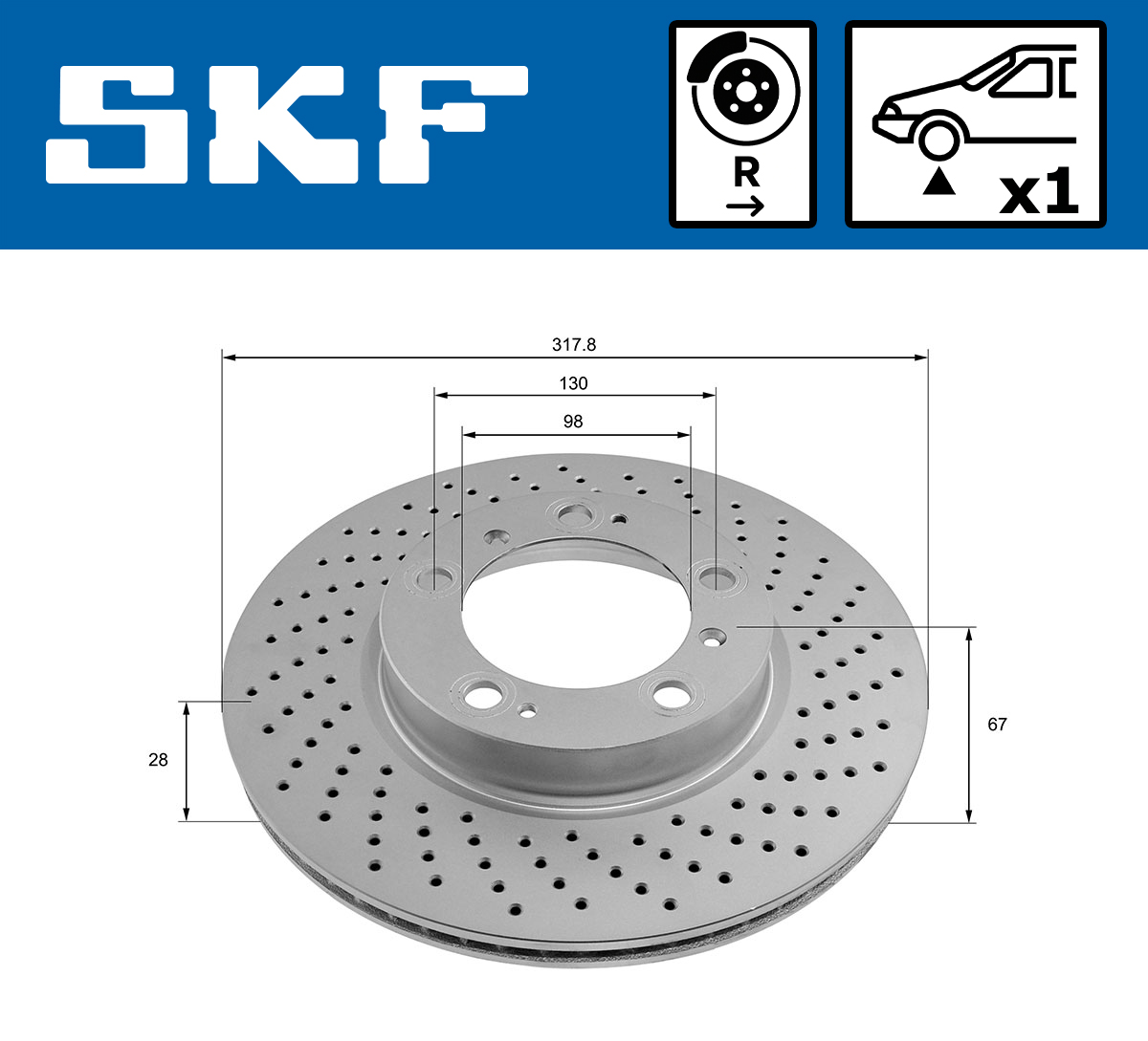 Ilustracja VKBD 81223 V1 SKF tarcza hamulcowa