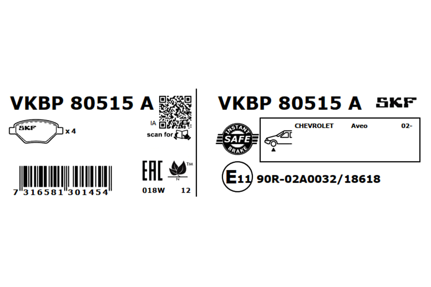 Ilustracja VKBP 80515 A SKF klocki hamulcowe