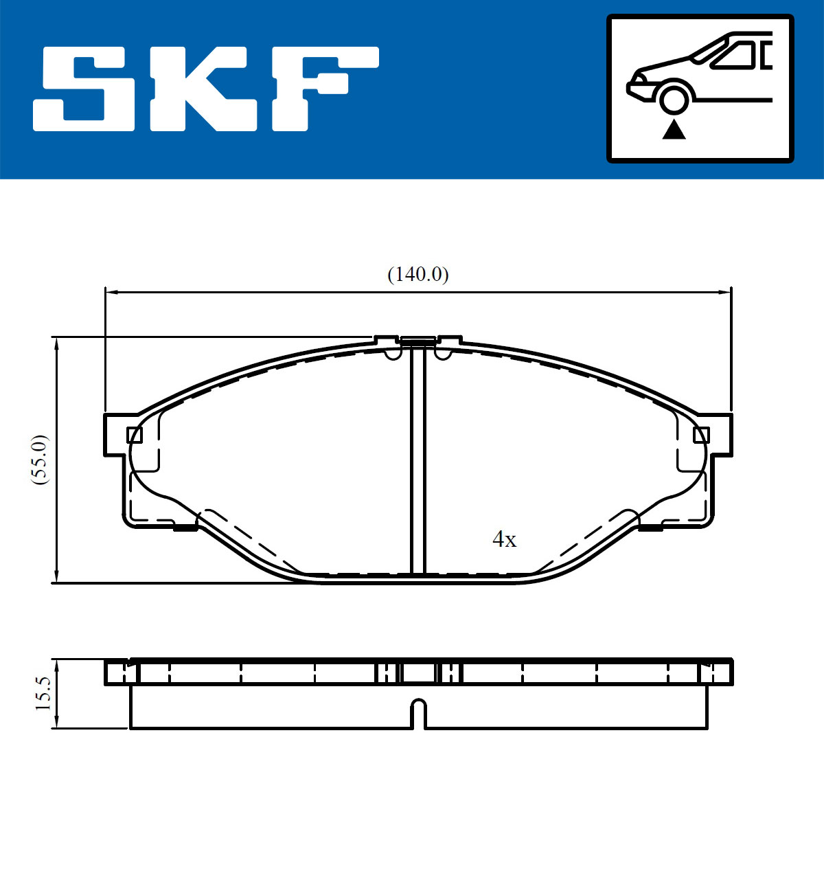 Ilustracja VKBP 80716 SKF klocki hamulcowe