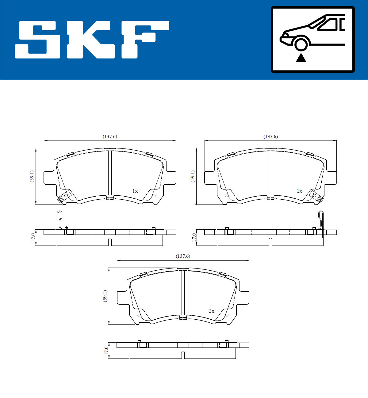 Ilustracja VKBP 80892 A SKF klocki hamulcowe
