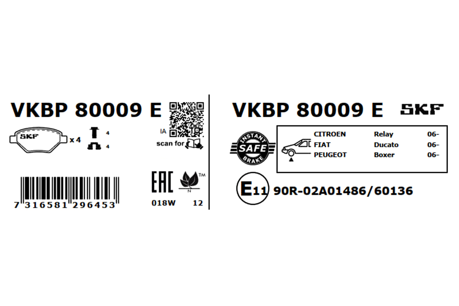 Ilustracja VKBP 80009 E SKF klocki hamulcowe