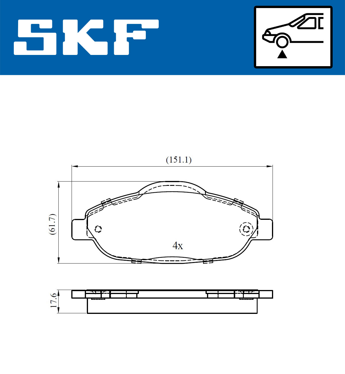 Ilustracja VKBP 80038 SKF klocki hamulcowe