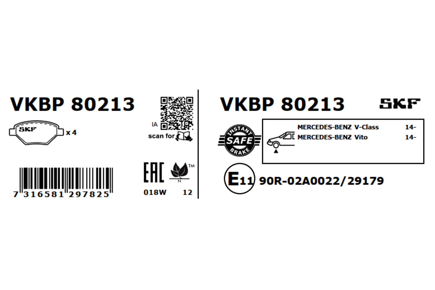 Ilustracja VKBP 80213 SKF klocki hamulcowe