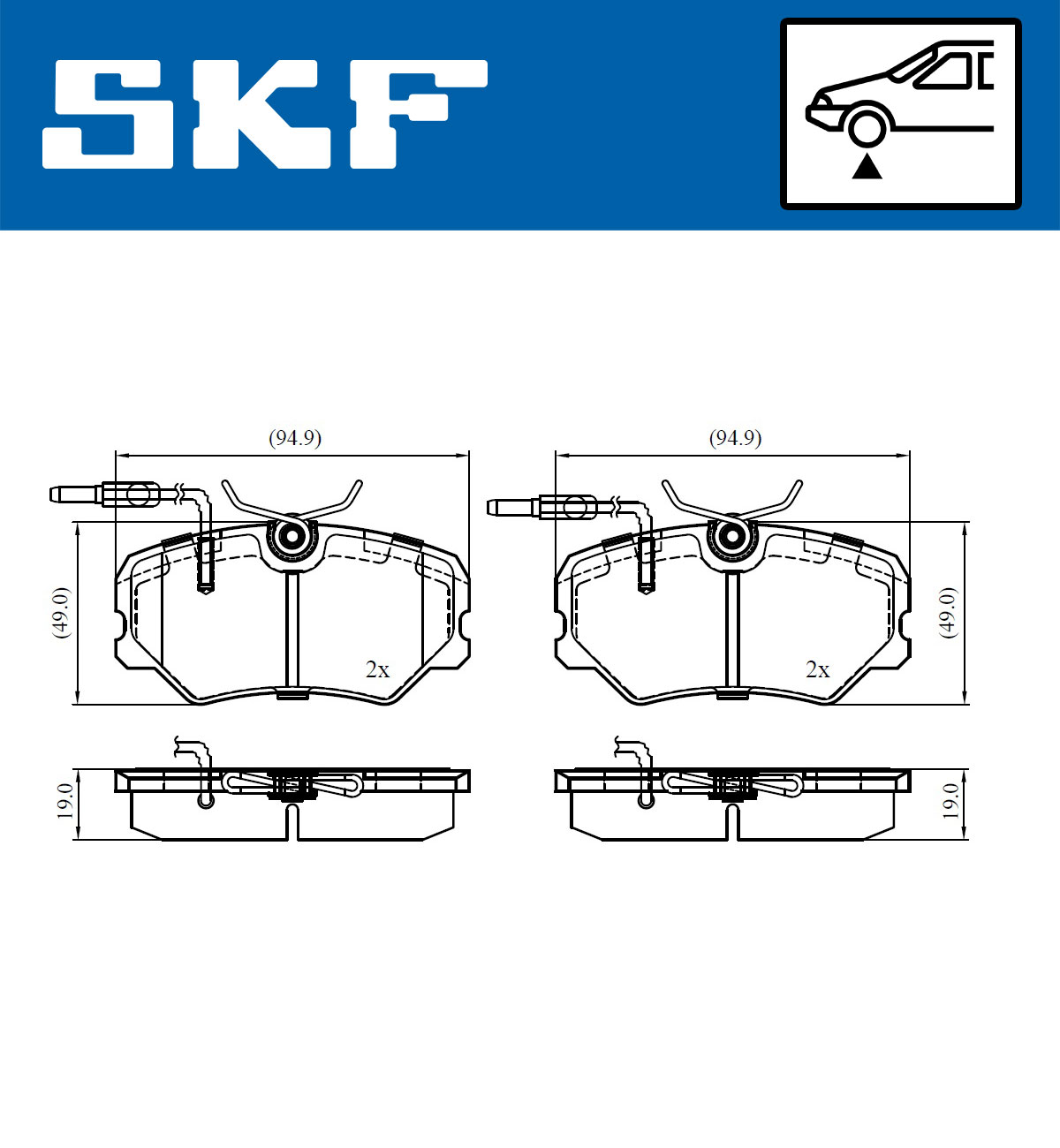 Ilustracja VKBP 81033 E SKF klocki hamulcowe