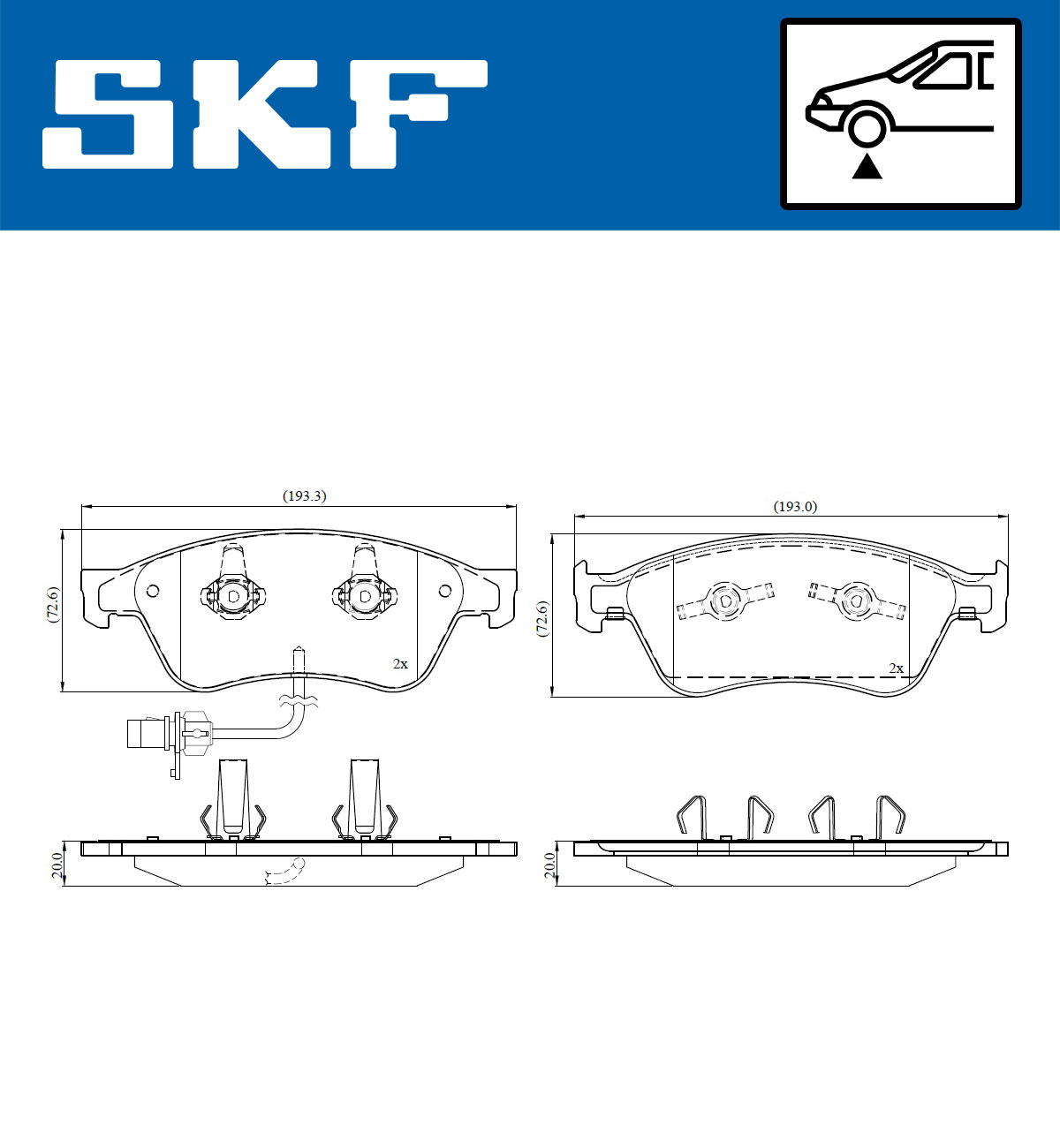 Ilustracja VKBP 81044 E SKF klocki hamulcowe
