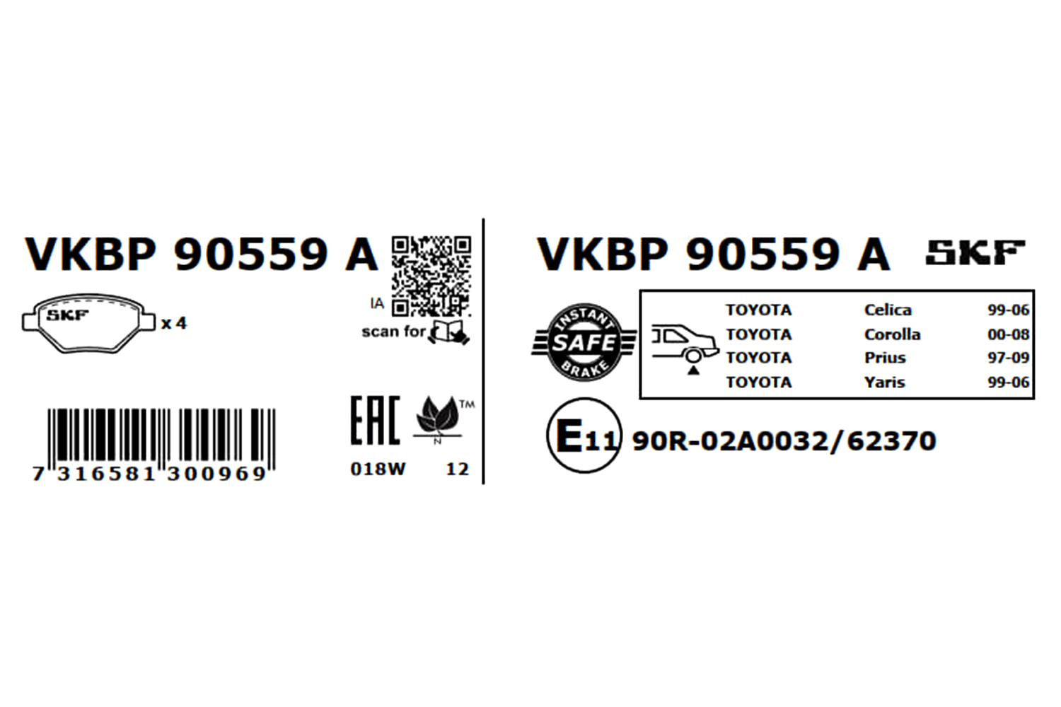 Ilustracja VKBP 90559 A SKF klocki hamulcowe