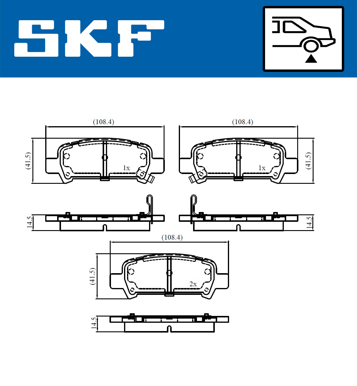 Ilustracja VKBP 90907 A SKF klocki hamulcowe