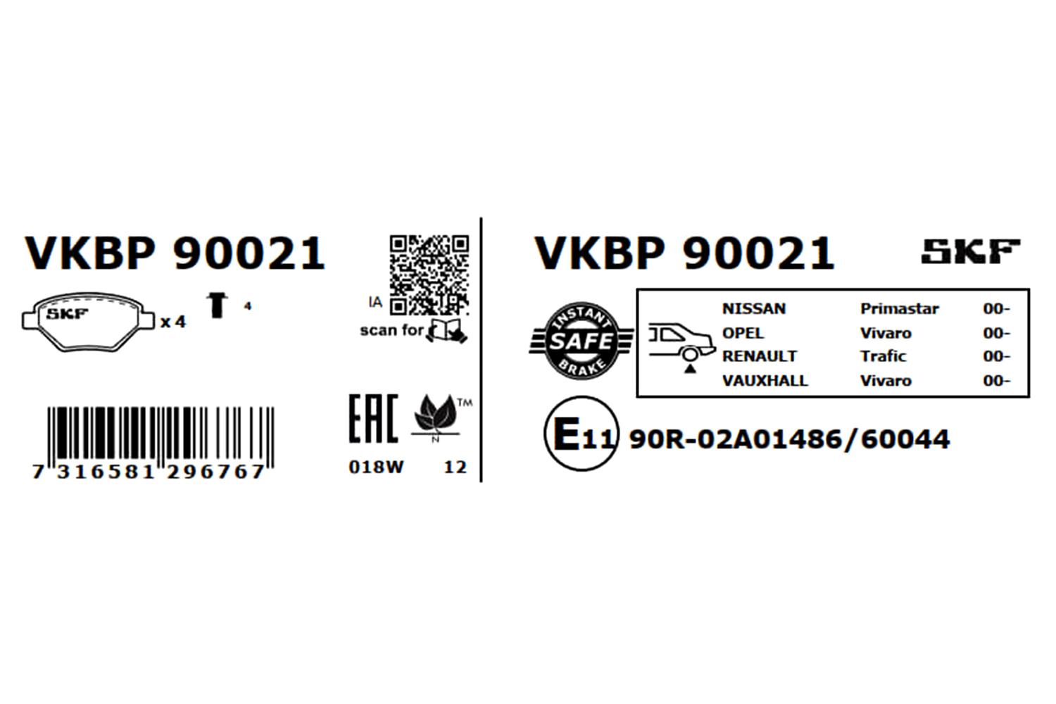 Ilustracja VKBP 90021 SKF klocki hamulcowe