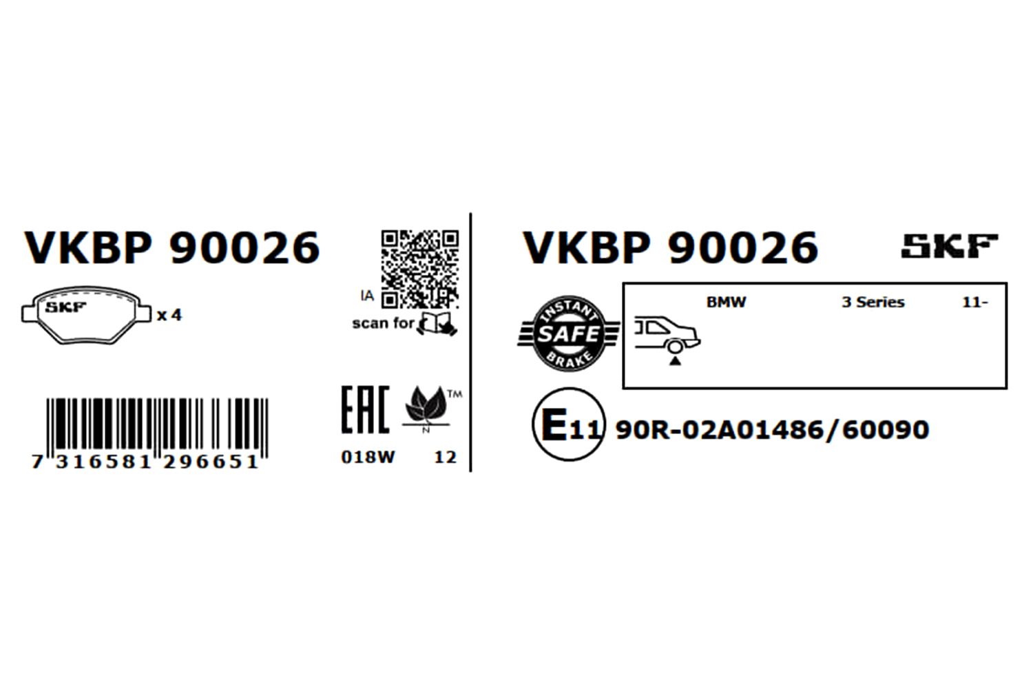 Ilustracja VKBP 90026 SKF klocki hamulcowe