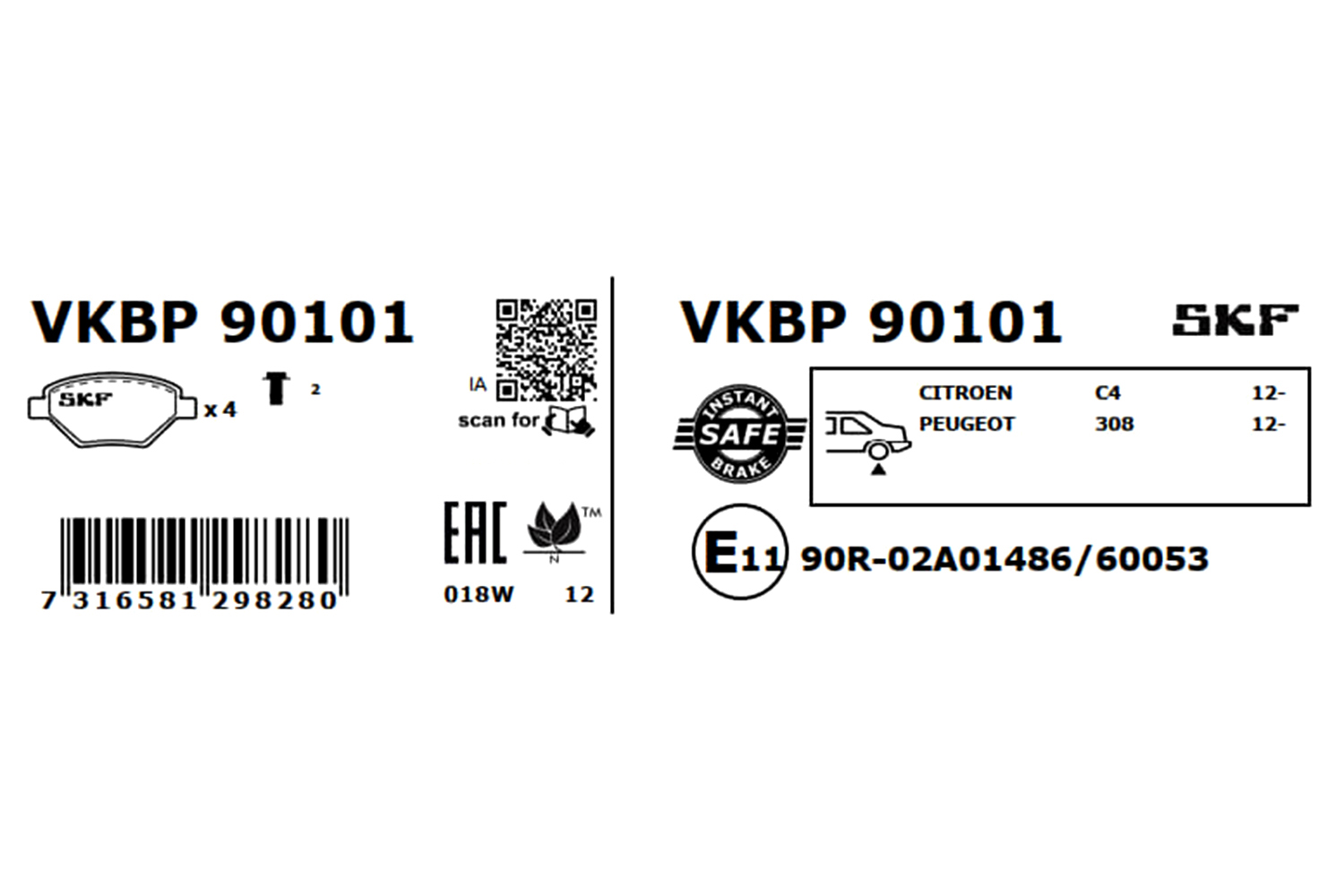 Ilustracja VKBP 90101 SKF klocki hamulcowe