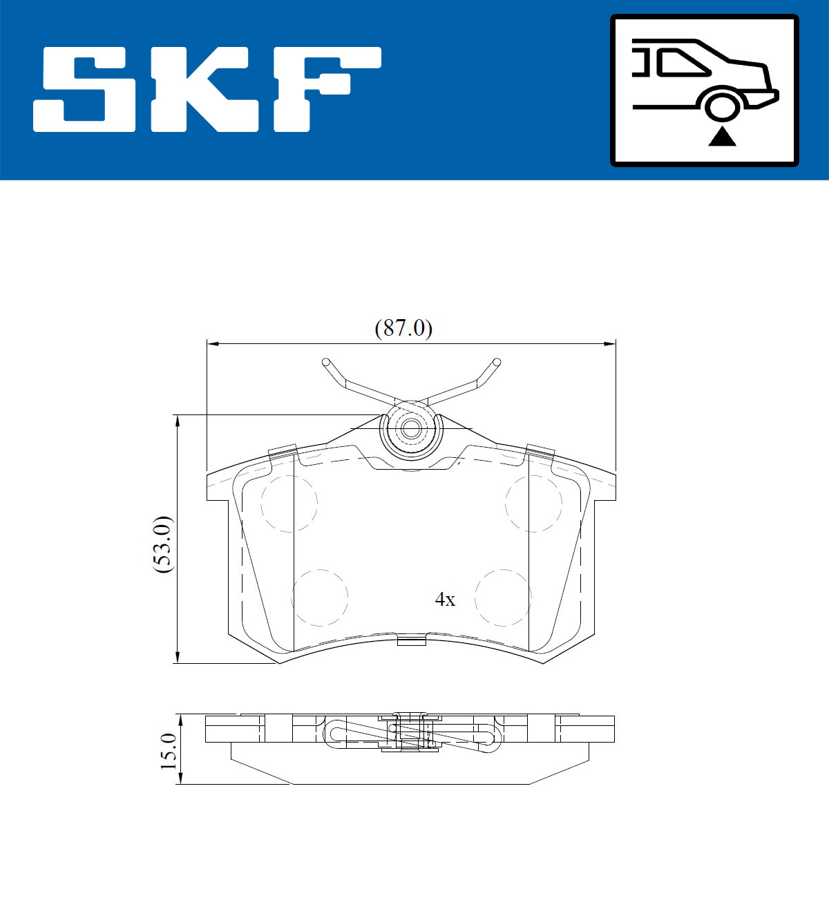 Ilustracja VKBP 90229 SKF klocki hamulcowe