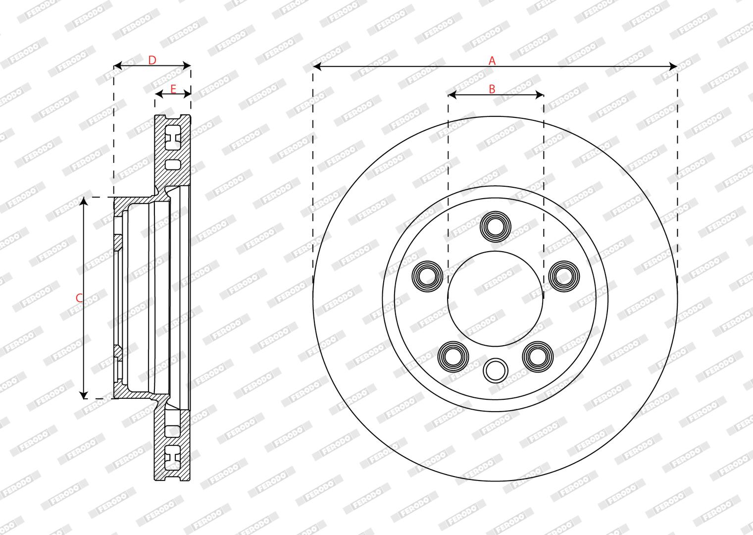 Ilustracja DDF1591RC-1 FERODO tarcza hamulcowa