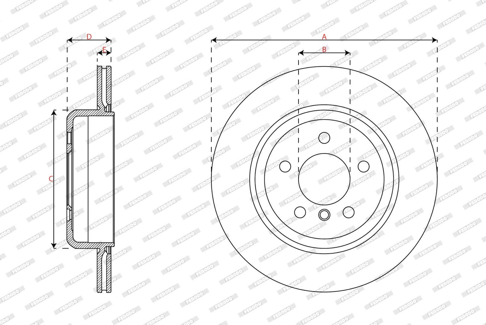 Ilustracja DDF2504C-1 FERODO tarcza hamulcowa