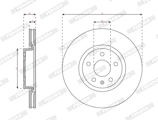 Ilustracja DDF2702C FERODO tarcza hamulcowa