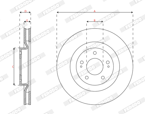 Ilustracja DDF2805C FERODO tarcza hamulcowa