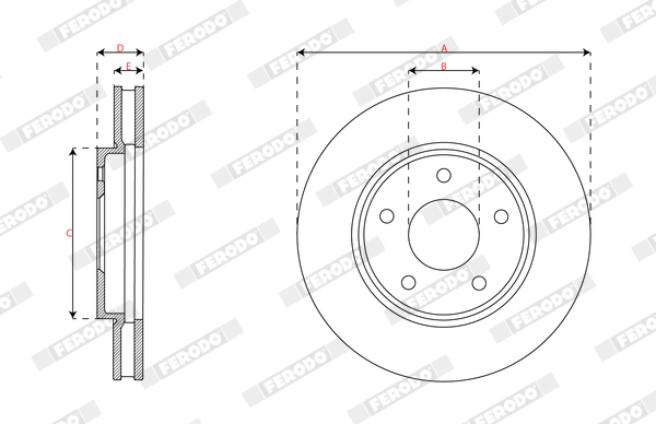Ilustracja DDF2908C FERODO tarcza hamulcowa