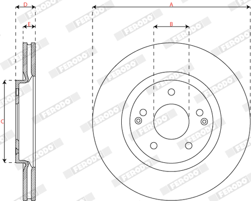 Ilustracja DDF2916C FERODO tarcza hamulcowa