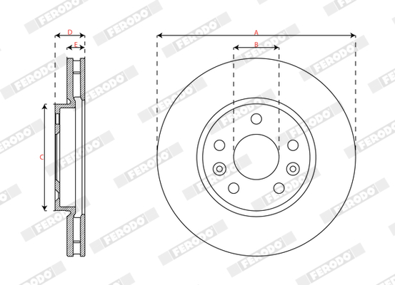 Ilustracja DDF2952C FERODO tarcza hamulcowa