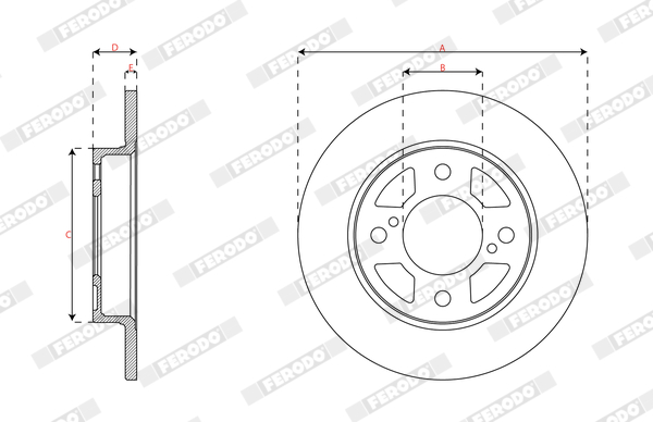 Ilustracja DDF2981C FERODO tarcza hamulcowa