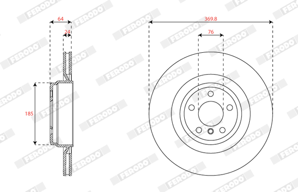 Ilustracja DDF2036C-1 FERODO tarcza hamulcowa