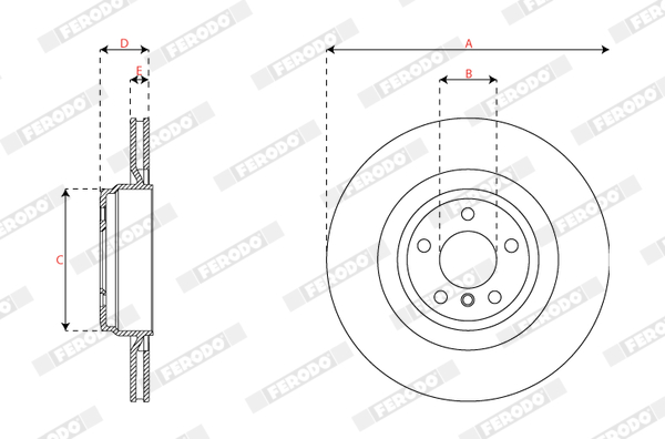 Ilustracja DDF2036C-1 FERODO tarcza hamulcowa