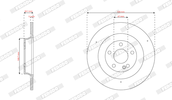 Ilustracja DDF3002C FERODO tarcza hamulcowa