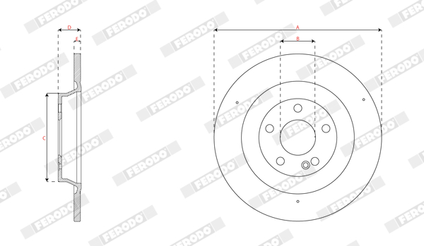 Ilustracja DDF3002C FERODO tarcza hamulcowa