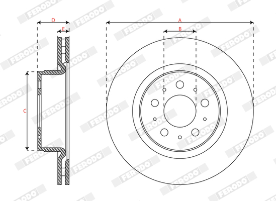 Ilustracja DDF3015C FERODO tarcza hamulcowa