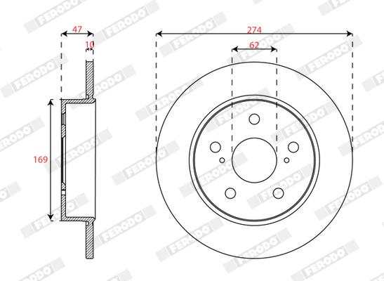 Ilustracja DDF3028C FERODO tarcza hamulcowa