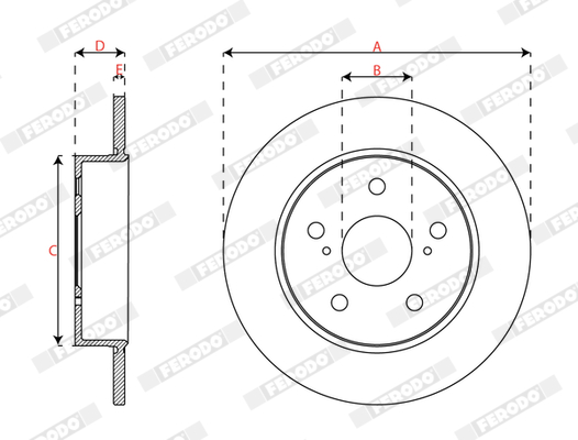 Ilustracja DDF3028C FERODO tarcza hamulcowa