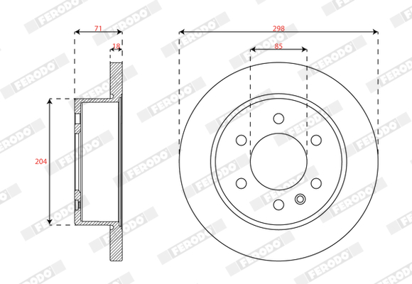 Ilustracja DDF3030 FERODO tarcza hamulcowa