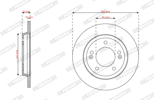 Ilustracja DDF3037C FERODO tarcza hamulcowa