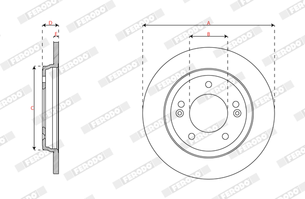 Ilustracja DDF3037C FERODO tarcza hamulcowa