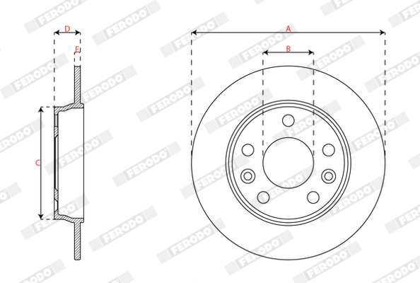 Ilustracja DDF3046C FERODO tarcza hamulcowa