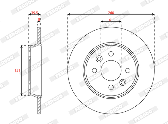 Ilustracja DDF3047C FERODO tarcza hamulcowa
