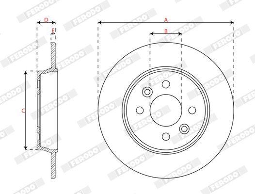 Ilustracja DDF3047C FERODO tarcza hamulcowa