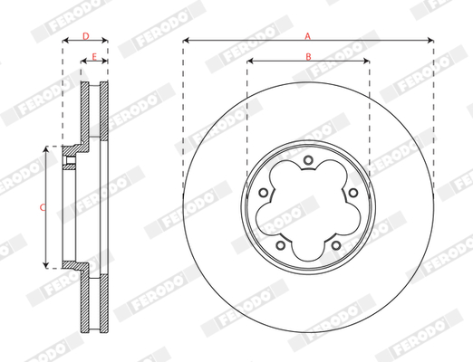 Ilustracja DDF3057C FERODO tarcza hamulcowa