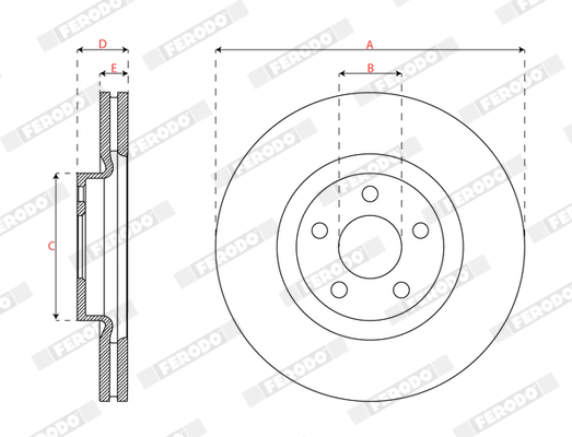 Ilustracja DDF3058C FERODO tarcza hamulcowa