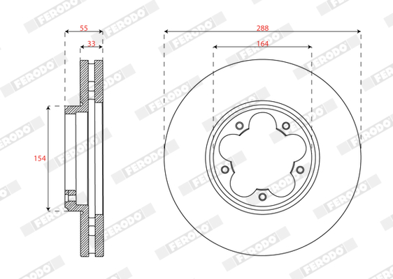 Ilustracja DDF3059C FERODO tarcza hamulcowa