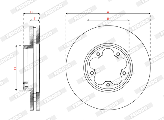 Ilustracja DDF3059C FERODO tarcza hamulcowa