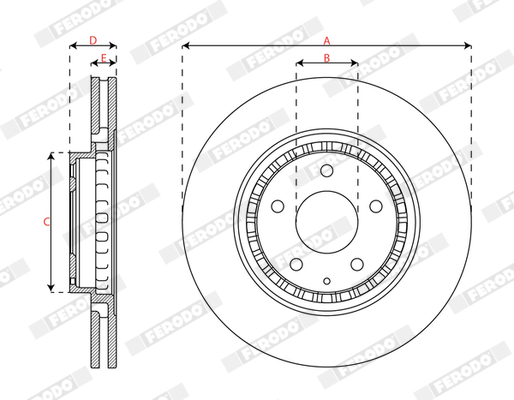 Ilustracja DDF3070C FERODO tarcza hamulcowa