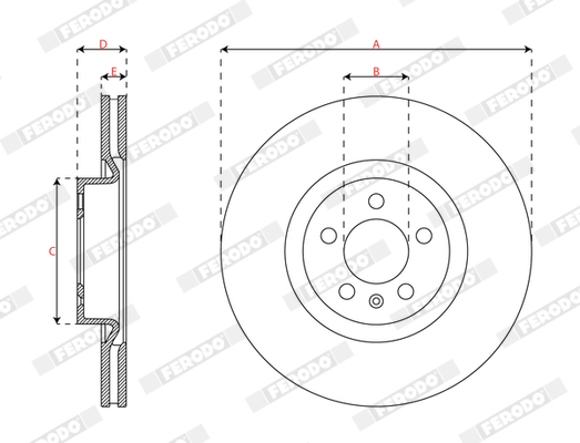 Ilustracja DDF3080C FERODO tarcza hamulcowa