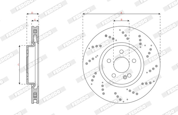 Ilustracja DDF3081C FERODO tarcza hamulcowa