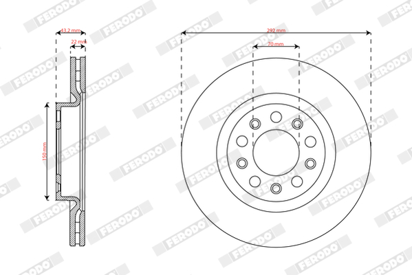 Ilustracja DDF3085C FERODO tarcza hamulcowa