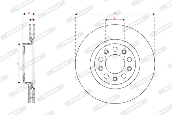 Ilustracja DDF3085C FERODO tarcza hamulcowa