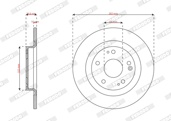 Ilustracja DDF3086C FERODO tarcza hamulcowa