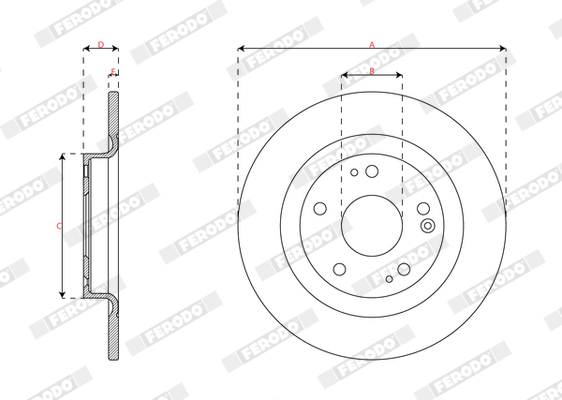 Ilustracja DDF3086C FERODO tarcza hamulcowa