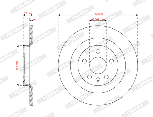 Ilustracja DDF3088C FERODO tarcza hamulcowa