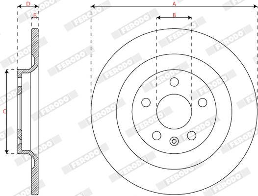 Ilustracja DDF3088C FERODO tarcza hamulcowa